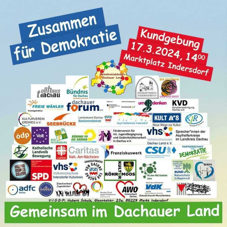Kundgebung „Zusammen für Demokratie“ am  17. März 2024 in Markt Indersdorf